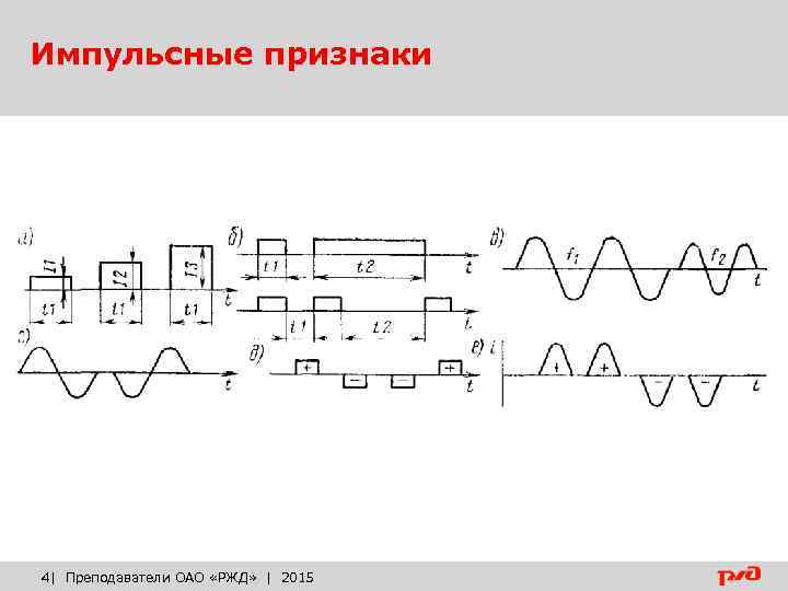 Импульсные признаки 4| Преподаватели ОАО «РЖД» | 2015 