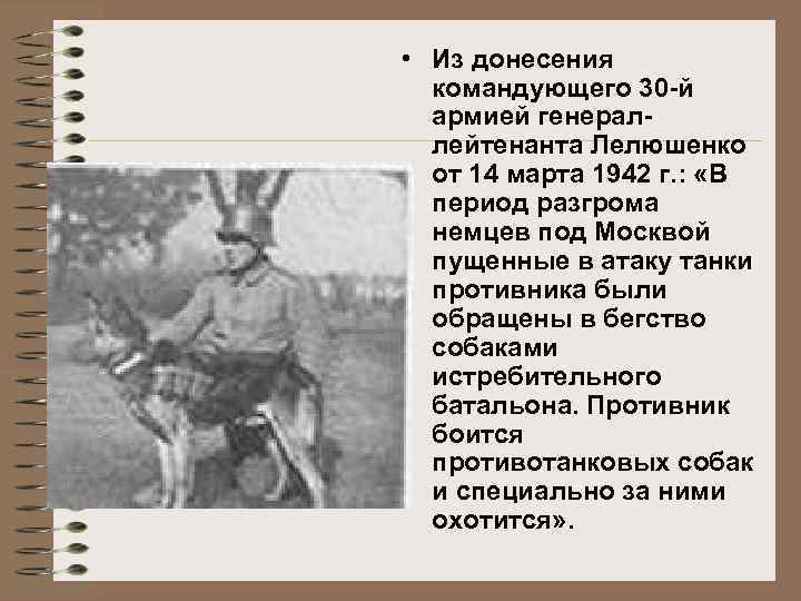  • Из донесения командующего 30 -й армией генераллейтенанта Лелюшенко от 14 марта 1942