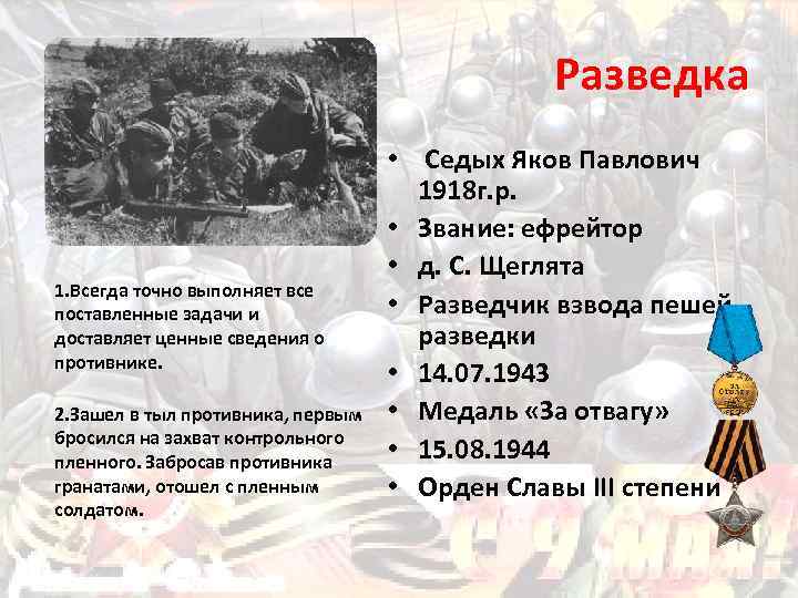 Разведка 1. Всегда точно выполняет все поставленные задачи и доставляет ценные сведения о противнике.