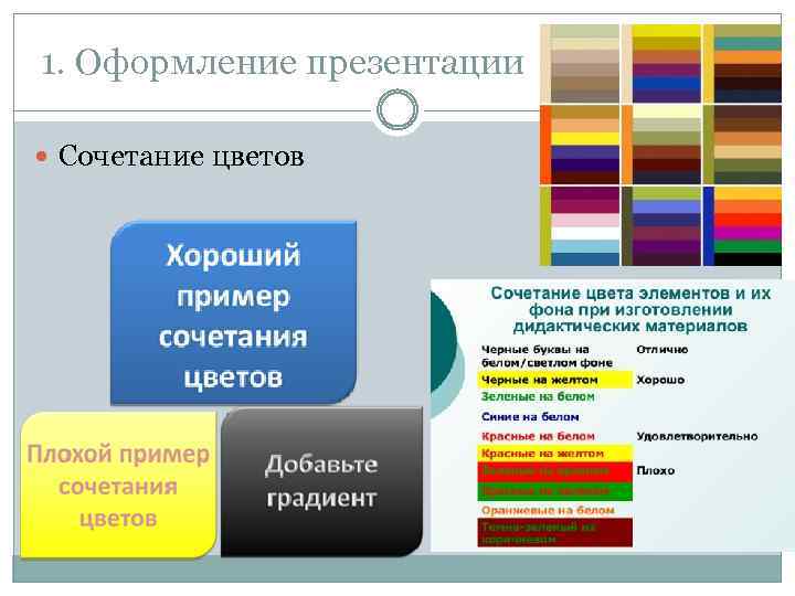 Сочетание цветов в презентации powerpoint