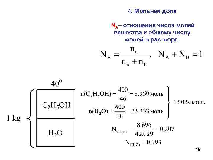 Количество вещества моль формула