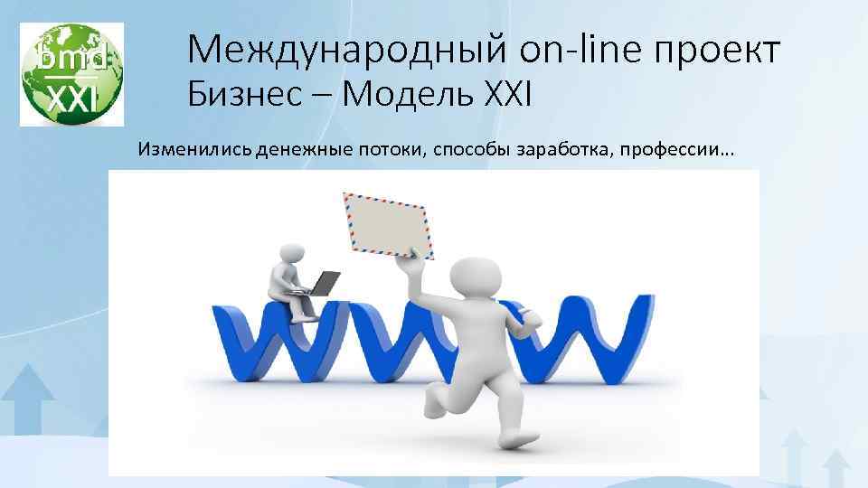 Международный on-line проект Бизнес – Модель XXI Изменились денежные потоки, способы заработка, профессии… 