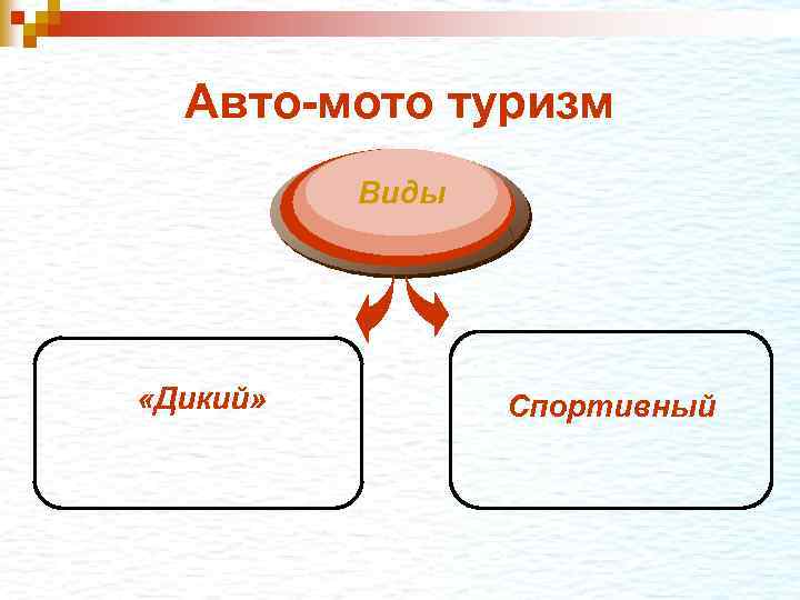 Авто-мото туризм Виды «Дикий» Спортивный 