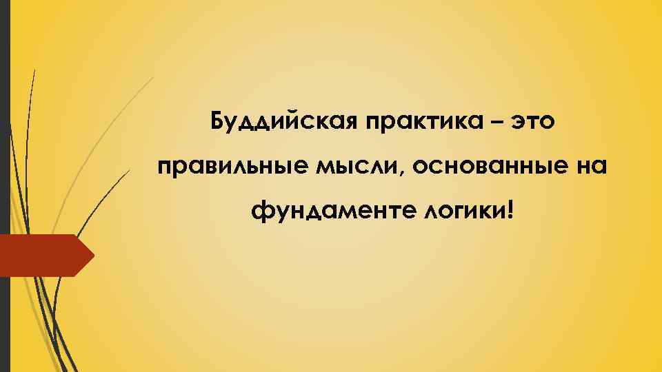 Буддийская практика – это правильные мысли, основанные на фундаменте логики! 