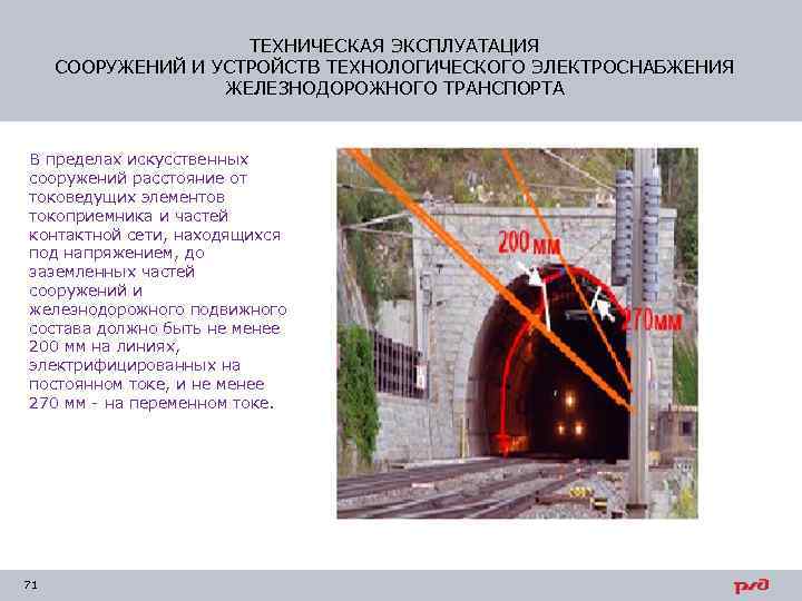 ТЕХНИЧЕСКАЯ ЭКСПЛУАТАЦИЯ СООРУЖЕНИЙ И УСТРОЙСТВ ТЕХНОЛОГИЧЕСКОГО ЭЛЕКТРОСНАБЖЕНИЯ ЖЕЛЕЗНОДОРОЖНОГО ТРАНСПОРТА В пределах искусственных сооружений расстояние