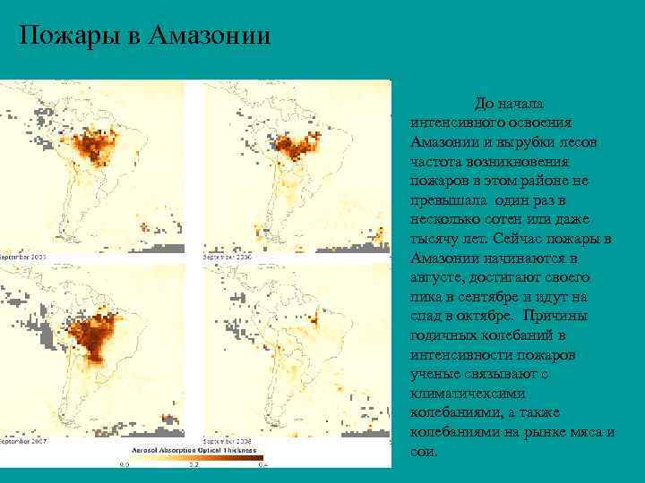 Пожары в Амазонии До начала интенсивного освоения Амазонии и вырубки лесов частота возникновения пожаров