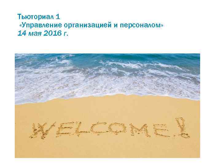 Тьюториал 1 «Управление организацией и персоналом» 14 мая 2016 г. 