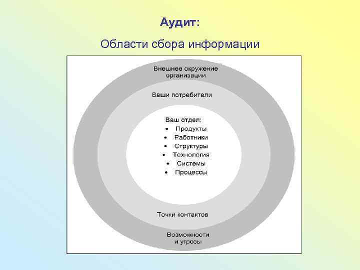 Аудит: Области сбора информации 