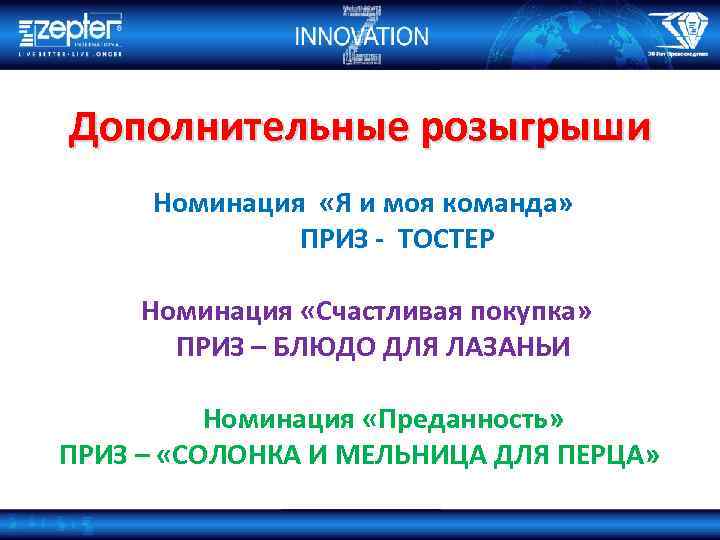 Дополнительные розыгрыши Номинация «Я и моя команда» ПРИЗ - ТОСТЕР Номинация «Счастливая покупка» ПРИЗ