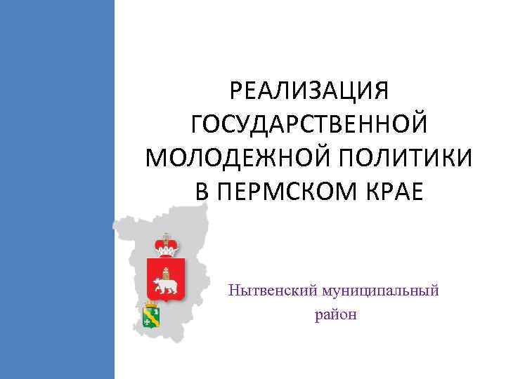 РЕАЛИЗАЦИЯ ГОСУДАРСТВЕННОЙ МОЛОДЕЖНОЙ ПОЛИТИКИ В ПЕРМСКОМ КРАЕ Нытвенский муниципальный район 
