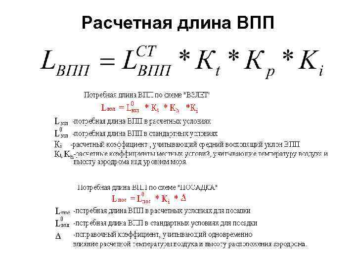 Расчетная длина ВПП 