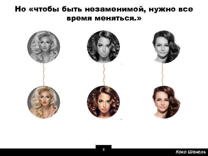Но «чтобы быть незаменимой, нужно все время меняться. » 2 Коко Шанель 