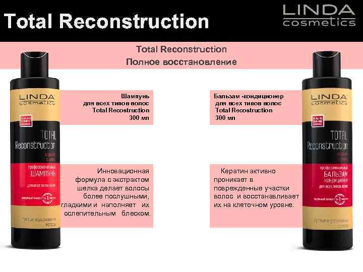 Total Reconstruction Полное восстановление Шампунь для всех типов волос Total Recostruction 300 мл Инновационная