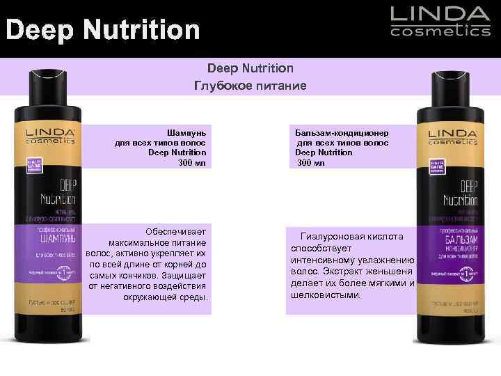 Deep Nutrition Глубокое питание Шампунь для всех типов волос Deep Nutrition 300 мл Обеспечивает