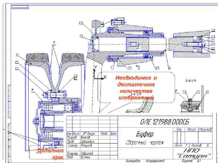 Необходимое и достаточное количество изображений Основная надпись Дополнительные графы 2 