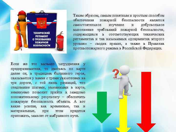 Таким образом, самым понятным и простым способом обеспечения пожарной безопасности является самостоятельное изучение и