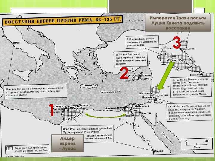 Императов Траян послал Луция Квиета подавить восстание 3 2 1 Лидер евреев - Лукас