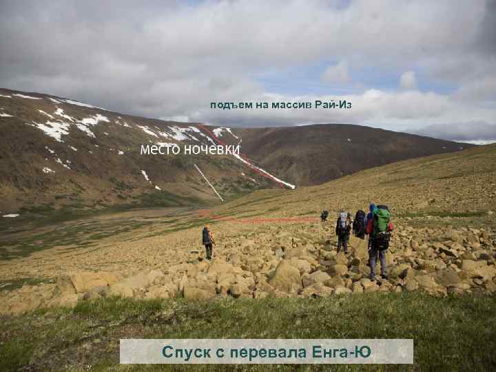 подъем на массив Рай-Из Спуск с перевала Енга-Ю 