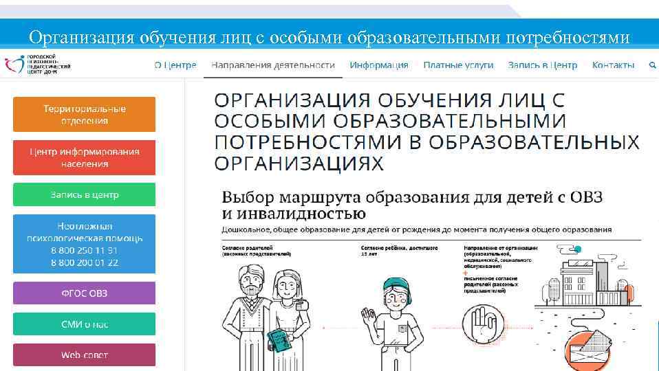 Организация обучения лиц с особыми образовательными потребностями 