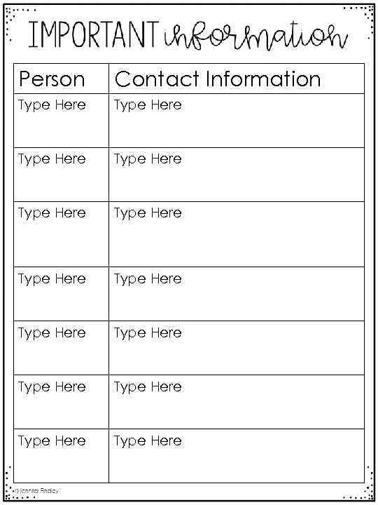 Person Contact Information Type Here Type Here Type Here Type Here 