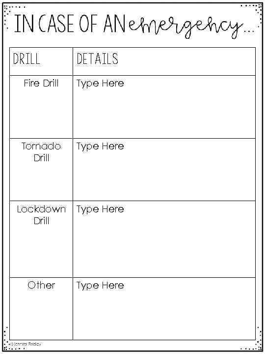 Drill Details Fire Drill Type Here Tornado Drill Type Here Lockdown Drill Type Here