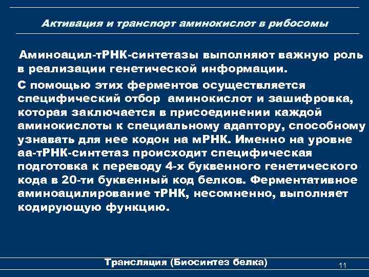 Фермент участвующий в рекогниции. Активация аминокислот. Активация и транспорт аминокислот. Транспорт аминокислот биохимия.