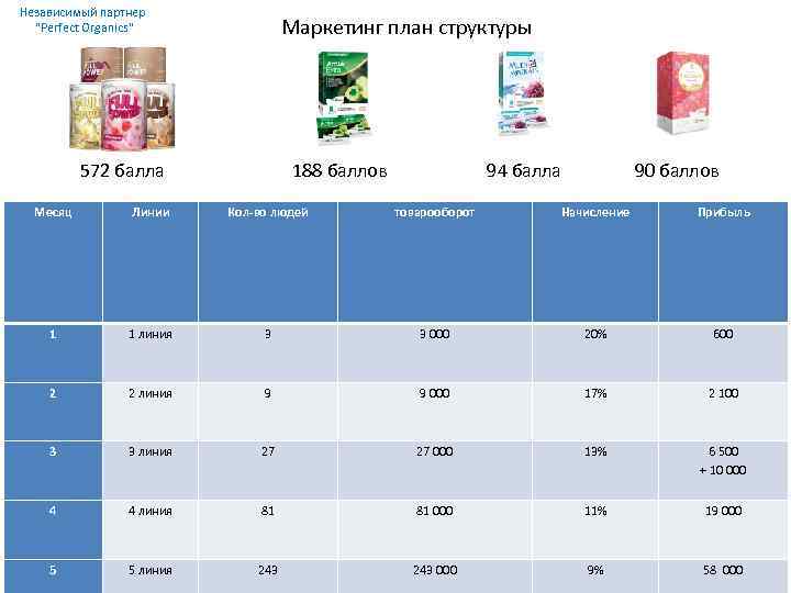 Маркетинг план перфект органикс картинка