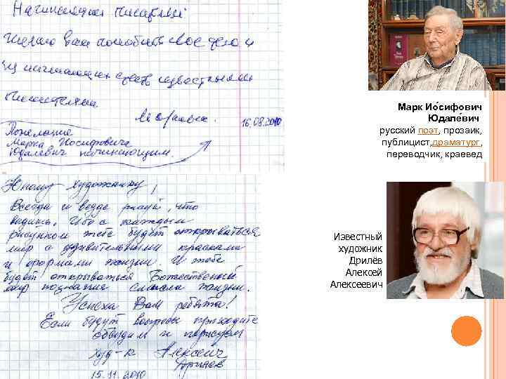 Марк Ио сифович Юдале вич русский поэт, прозаик, публицист, драматург, переводчик, краевед Известный художник