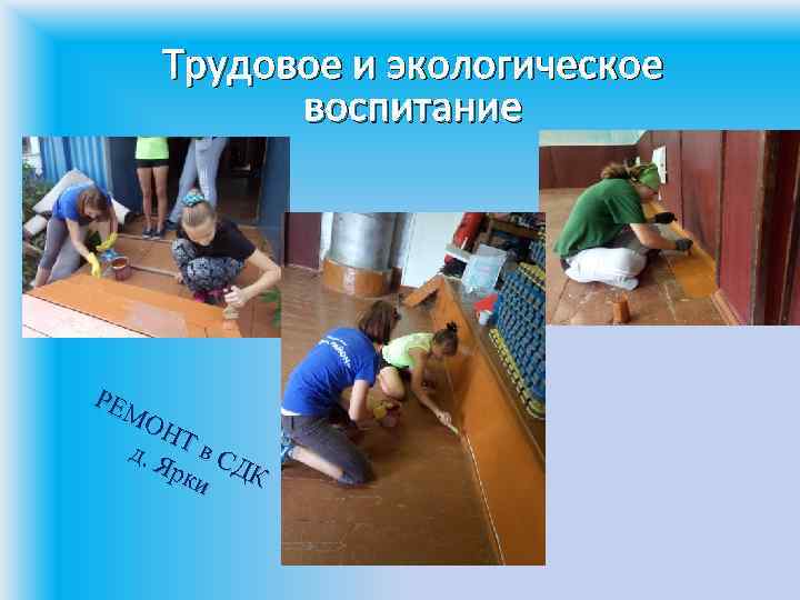 Трудовое и экологическое воспитание РЕ МО НТ д. Я в С рки ДК 