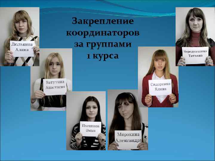 Закрепление координаторов за группами 1 курса 