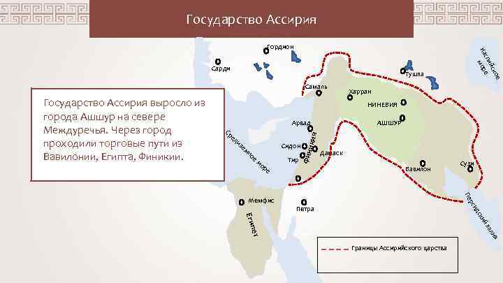 Государство Ассирия Сарди Тушпа Самаль Харран НИНЕВИЯ ед из ем н ое Сидон мо