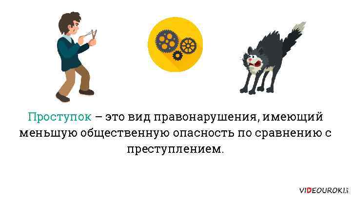 Проступок – это вид правонарушения, имеющий меньшую общественную опасность по сравнению с преступлением. 