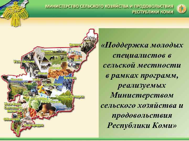  «Поддержка молодых специалистов в сельской местности в рамках программ, реализуемых Министерством сельского хозяйства