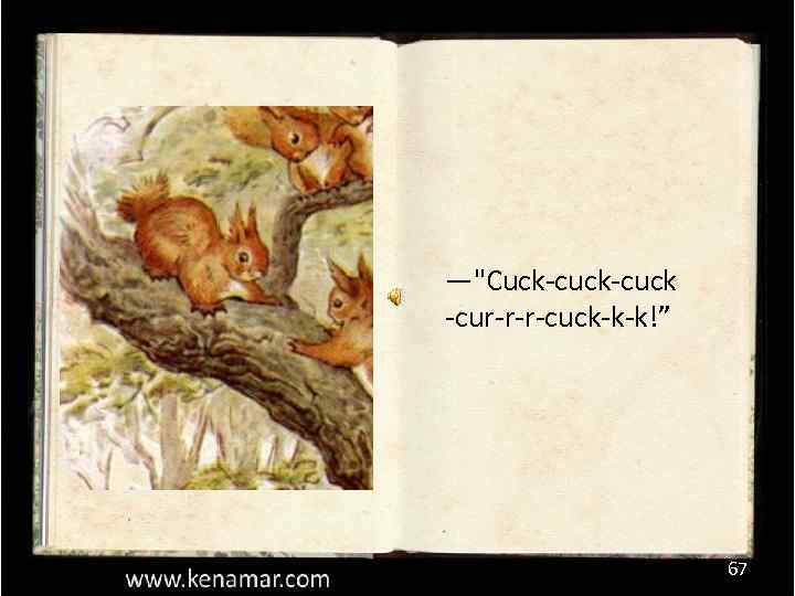 —"Cuck-cuck -cur-r-r-cuck-k-k!” 67 