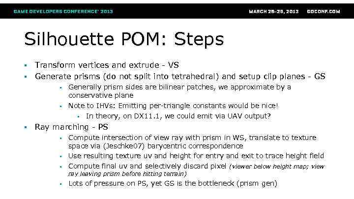 Silhouette POM: Steps § § Transform vertices and extrude - VS Generate prisms (do