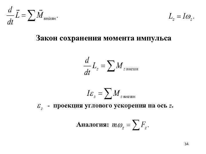 Проекция импульса на ось