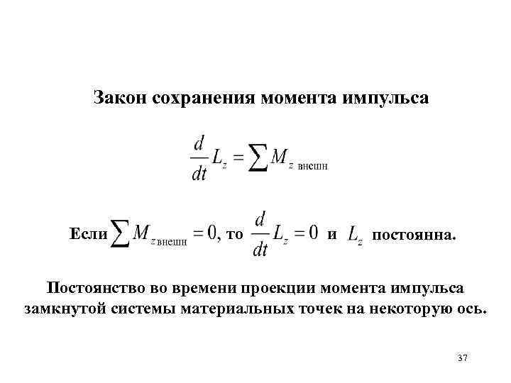 Проекция момента импульса на ось