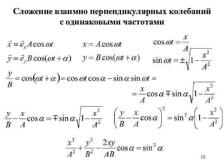 Взаимно перпендикулярные колебания