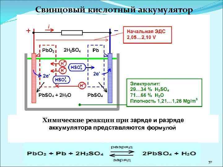 При разряде аккумулятора образуется