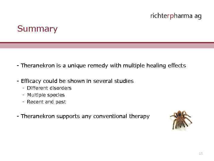 Summary - Theranekron is a unique remedy with multiple healing effects - Efficacy could