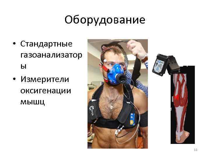 Оборудование • Стандартные газоанализатор ы • Измерители оксигенации мышц 11 