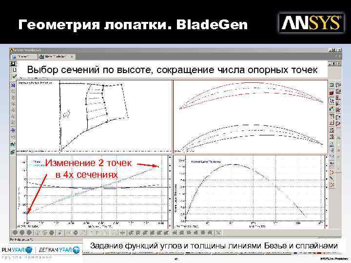 Геометрия лопатки. Blade. Gen Выбор сечений по высоте, сокращение числа опорных точек Изменение 2