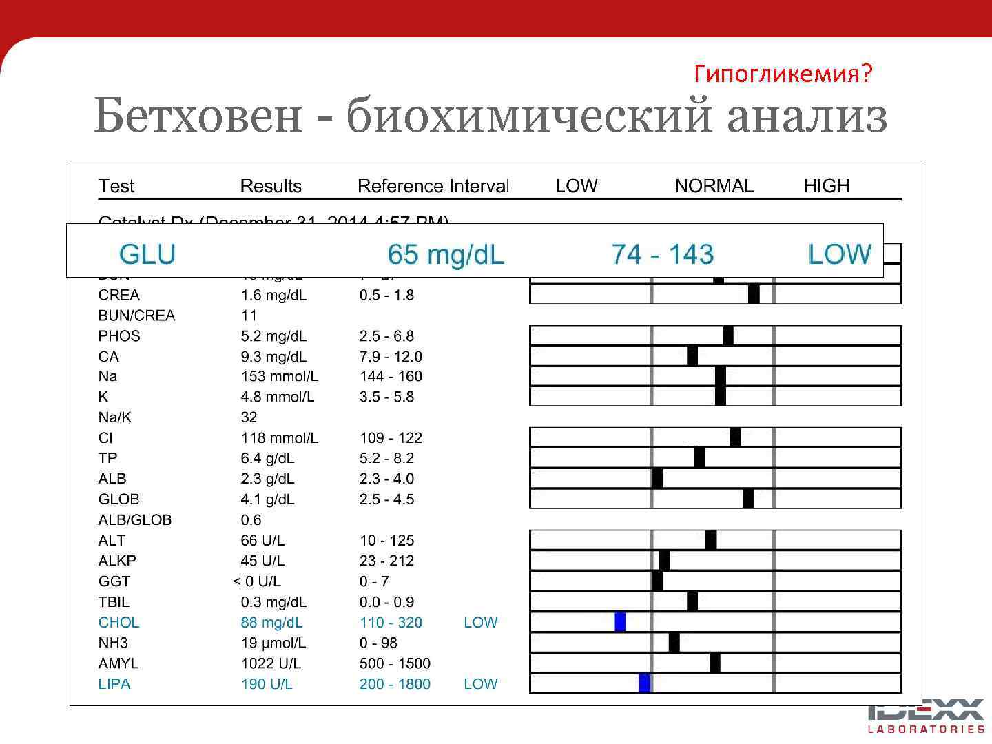 Гипогликемия? Бетховен - биохимический анализ 