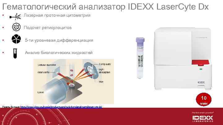 Гематологический анализатор IDEXX Laser. Cyte Dx • Лазерная проточная цитометрия • Подсчет ретикулоцитов •