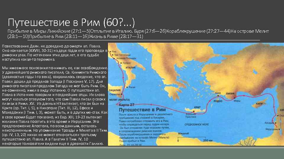 Карта путешествий апостола павла в деяниях