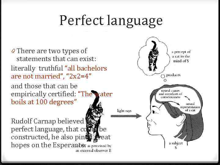Perfect language 0 There are two types of statements that can exist: literally truthful