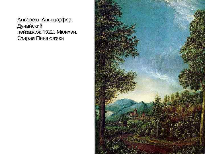 Альбрехт Альтдорфер. Дунайский пейзаж. ок. 1522. Мюнхен, Старая Пинакотека 