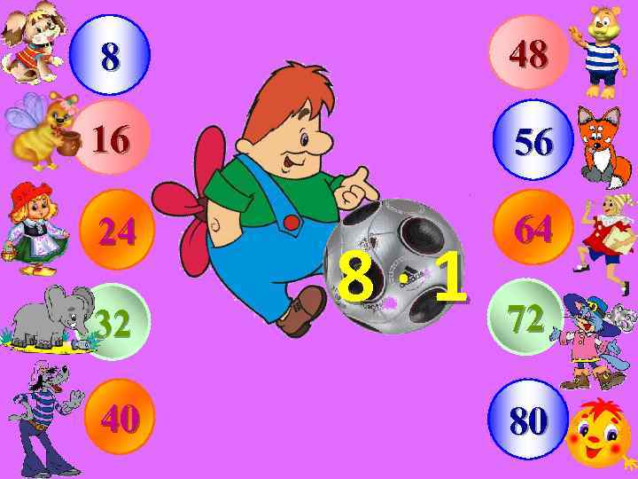 8 48 16 56 24 64 32 40 8· 1 72 80 