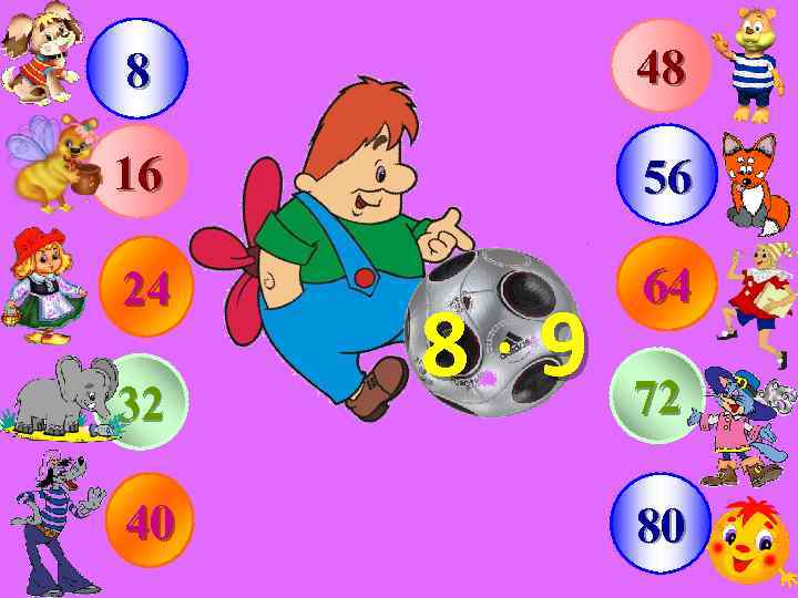 8 48 16 56 24 64 32 40 8· 9 72 80 