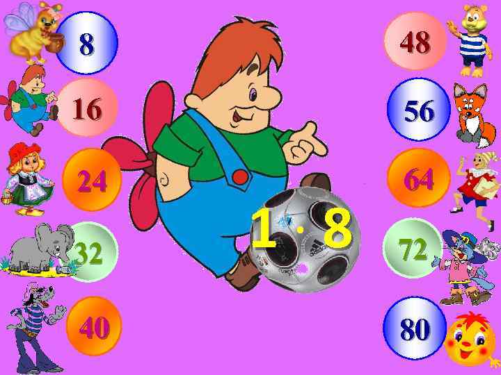 8 48 16 56 24 64 32 40 1· 8 72 80 